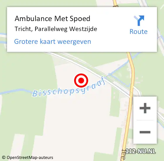 Locatie op kaart van de 112 melding: Ambulance Met Spoed Naar Tricht, Parallelweg Westzijde op 12 september 2021 20:02