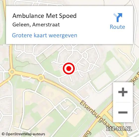 Locatie op kaart van de 112 melding: Ambulance Met Spoed Naar Geleen, Amerstraat op 22 juni 2014 19:27