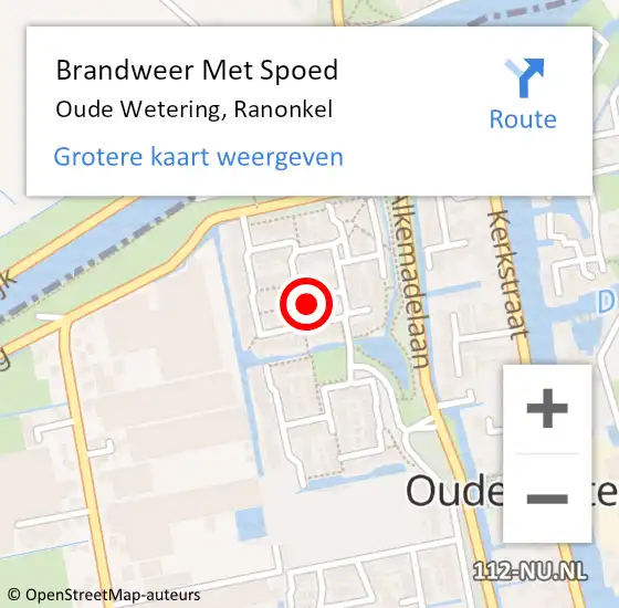 Locatie op kaart van de 112 melding: Brandweer Met Spoed Naar Oude Wetering, Ranonkel op 12 september 2021 21:32