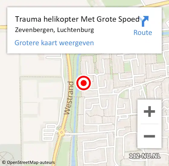 Locatie op kaart van de 112 melding: Trauma helikopter Met Grote Spoed Naar Zevenbergen, Luchtenburg op 12 september 2021 22:33