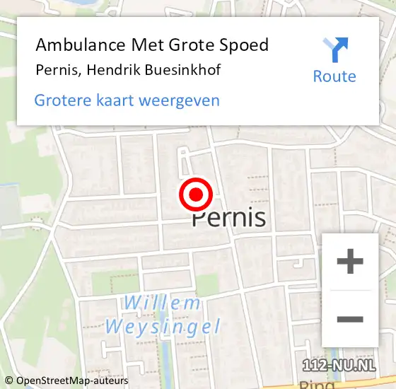 Locatie op kaart van de 112 melding: Ambulance Met Grote Spoed Naar Pernis, Hendrik Buesinkhof op 12 september 2021 23:45