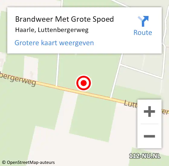 Locatie op kaart van de 112 melding: Brandweer Met Grote Spoed Naar Haarle, Luttenbergerweg op 12 september 2021 23:46