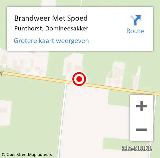 Locatie op kaart van de 112 melding: Brandweer Met Spoed Naar Punthorst, Domineesakker op 13 september 2021 01:23