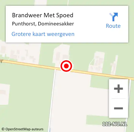 Locatie op kaart van de 112 melding: Brandweer Met Spoed Naar Punthorst, Domineesakker op 13 september 2021 01:32