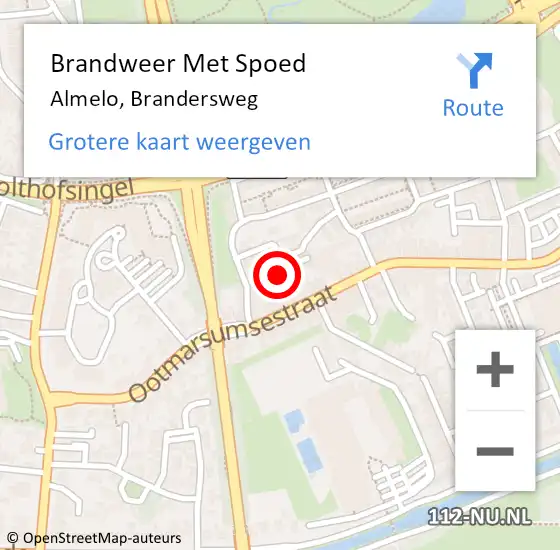 Locatie op kaart van de 112 melding: Brandweer Met Spoed Naar Almelo, Brandersweg op 13 september 2021 04:44