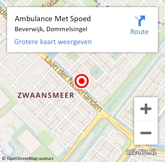 Locatie op kaart van de 112 melding: Ambulance Met Spoed Naar Beverwijk, Dommelsingel op 13 september 2021 05:27