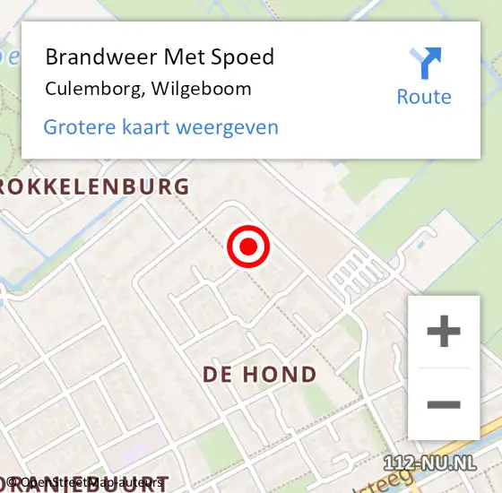 Locatie op kaart van de 112 melding: Brandweer Met Spoed Naar Culemborg, Wilgeboom op 13 september 2021 05:49