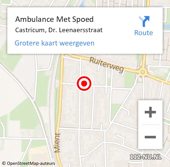 Locatie op kaart van de 112 melding: Ambulance Met Spoed Naar Castricum, Dr. Leenaersstraat op 13 september 2021 08:23