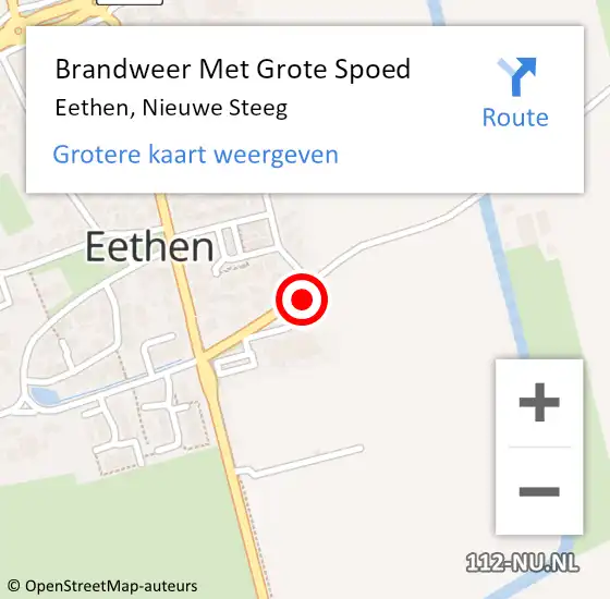 Locatie op kaart van de 112 melding: Brandweer Met Grote Spoed Naar Eethen, Nieuwe Steeg op 13 september 2021 08:34