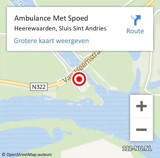Locatie op kaart van de 112 melding: Ambulance Met Spoed Naar Heerewaarden, Sluis Sint Andries op 13 september 2021 09:08