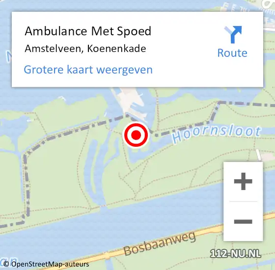 Locatie op kaart van de 112 melding: Ambulance Met Spoed Naar Amstelveen, Koenenkade op 13 september 2021 09:21