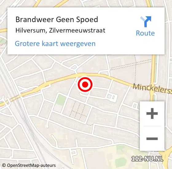 Locatie op kaart van de 112 melding: Brandweer Geen Spoed Naar Hilversum, Zilvermeeuwstraat op 5 oktober 2013 22:53