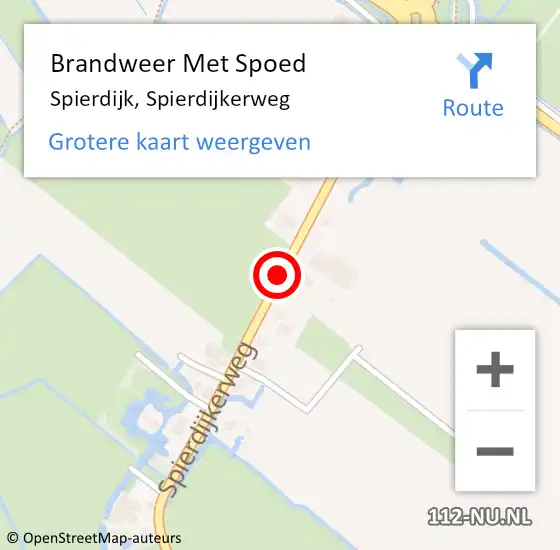 Locatie op kaart van de 112 melding: Brandweer Met Spoed Naar Spierdijk, Spierdijkerweg op 13 september 2021 09:34