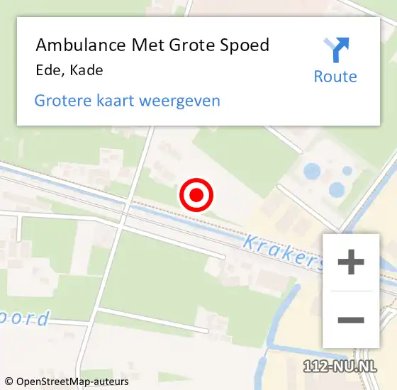 Locatie op kaart van de 112 melding: Ambulance Met Grote Spoed Naar Ede, Kade op 13 september 2021 09:54