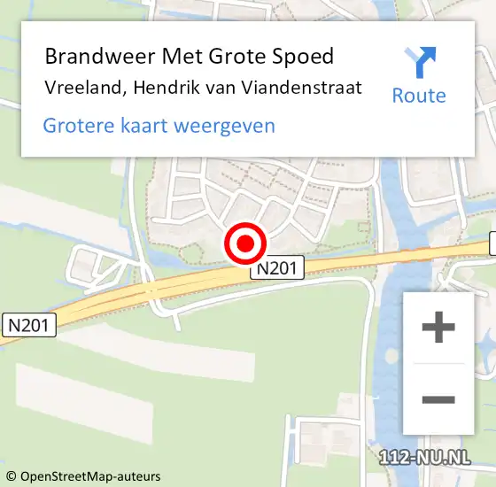 Locatie op kaart van de 112 melding: Brandweer Met Grote Spoed Naar Vreeland, Hendrik van Viandenstraat op 13 september 2021 09:56