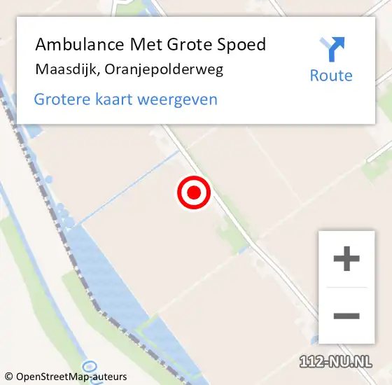 Locatie op kaart van de 112 melding: Ambulance Met Grote Spoed Naar Maasdijk, Oranjepolderweg op 13 september 2021 10:11