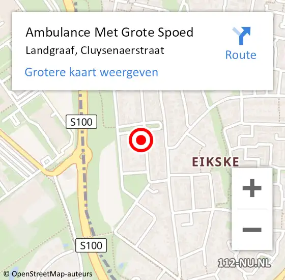 Locatie op kaart van de 112 melding: Ambulance Met Grote Spoed Naar Landgraaf, Cluysenaerstraat op 22 juni 2014 20:32