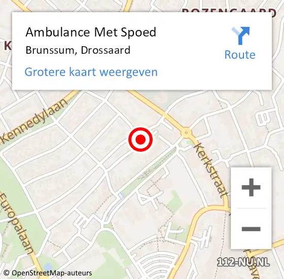 Locatie op kaart van de 112 melding: Ambulance Met Spoed Naar Brunssum, Drossaard op 22 juni 2014 20:35