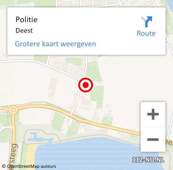 Locatie op kaart van de 112 melding: Politie Deest op 13 september 2021 10:48