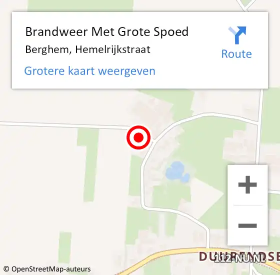 Locatie op kaart van de 112 melding: Brandweer Met Grote Spoed Naar Berghem, Hemelrijkstraat op 13 september 2021 11:00