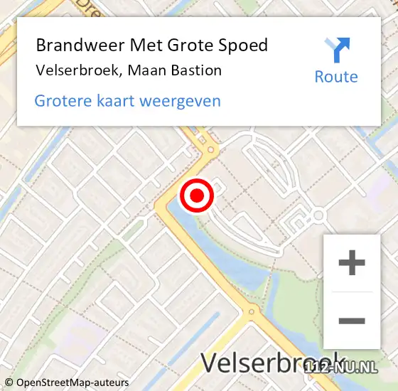 Locatie op kaart van de 112 melding: Brandweer Met Grote Spoed Naar Velserbroek, Maan Bastion op 13 september 2021 11:06