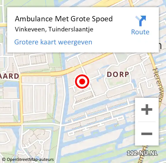 Locatie op kaart van de 112 melding: Ambulance Met Grote Spoed Naar Vinkeveen, Tuinderslaantje op 13 september 2021 11:15