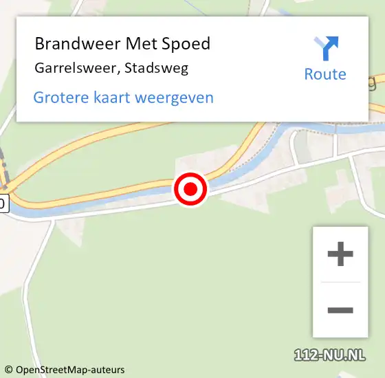 Locatie op kaart van de 112 melding: Brandweer Met Spoed Naar Garrelsweer, Stadsweg op 13 september 2021 11:39