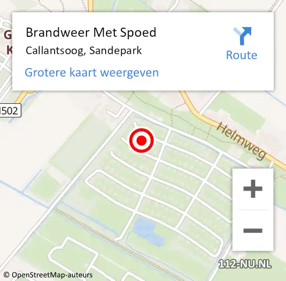 Locatie op kaart van de 112 melding: Brandweer Met Spoed Naar Callantsoog, Sandepark op 13 september 2021 12:07