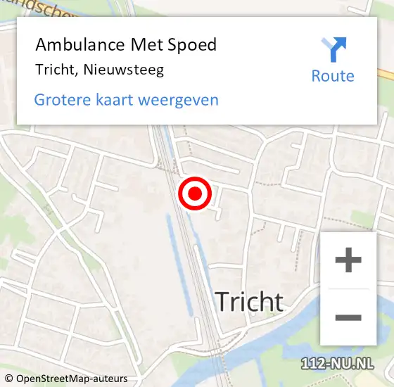 Locatie op kaart van de 112 melding: Ambulance Met Spoed Naar Tricht, Nieuwsteeg op 13 september 2021 12:15