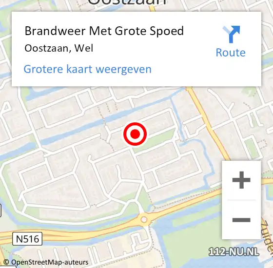 Locatie op kaart van de 112 melding: Brandweer Met Grote Spoed Naar Oostzaan, Wel op 13 september 2021 12:15