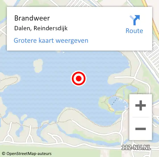 Locatie op kaart van de 112 melding: Brandweer Dalen, Reindersdijk op 13 september 2021 14:14