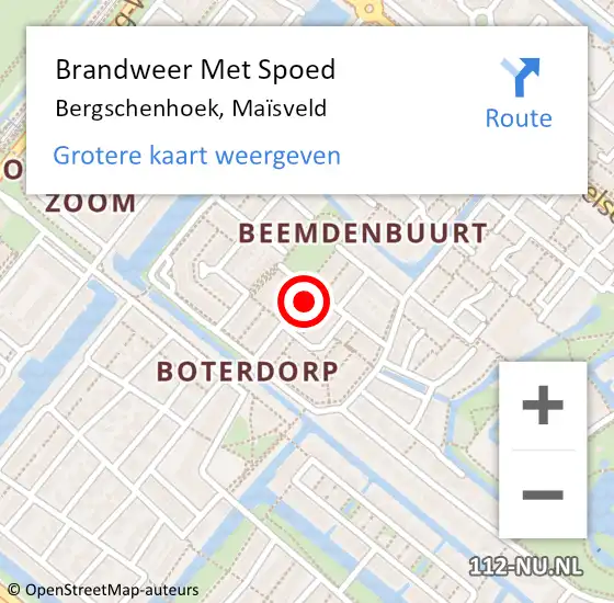 Locatie op kaart van de 112 melding: Brandweer Met Spoed Naar Bergschenhoek, Maïsveld op 13 september 2021 14:21