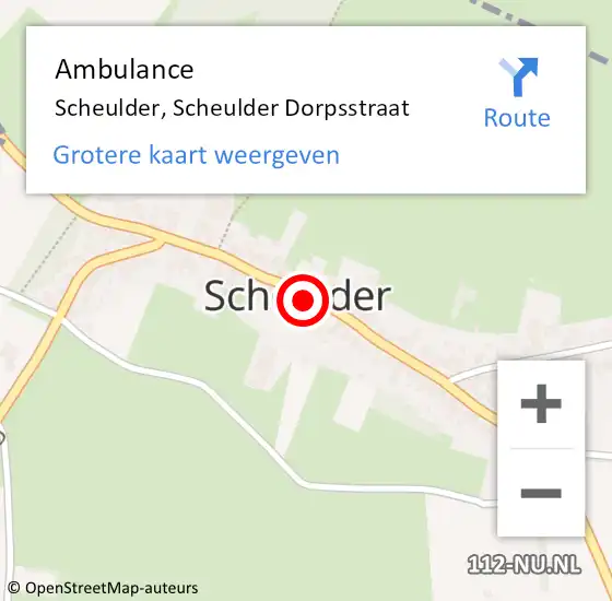 Locatie op kaart van de 112 melding: Ambulance Scheulder, Scheulder Dorpsstraat op 22 juni 2014 21:16