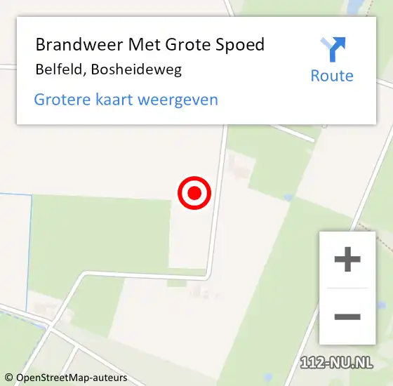 Locatie op kaart van de 112 melding: Brandweer Met Grote Spoed Naar Belfeld, Bosheideweg op 13 september 2021 14:30