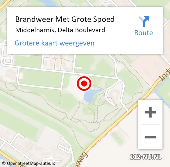 Locatie op kaart van de 112 melding: Brandweer Met Grote Spoed Naar Middelharnis, Delta Boulevard op 13 september 2021 15:12