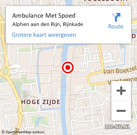 Locatie op kaart van de 112 melding: Ambulance Met Spoed Naar Alphen aan den Rijn, Rijnkade op 13 september 2021 15:19