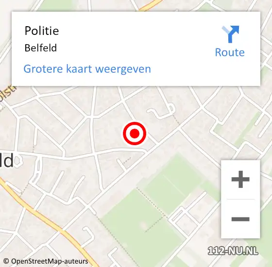 Locatie op kaart van de 112 melding: Politie Belfeld op 13 september 2021 15:32