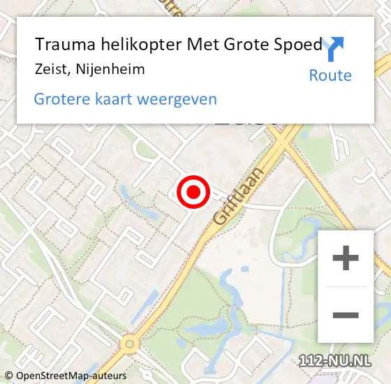 Locatie op kaart van de 112 melding: Trauma helikopter Met Grote Spoed Naar Zeist, Nijenheim op 13 september 2021 16:42