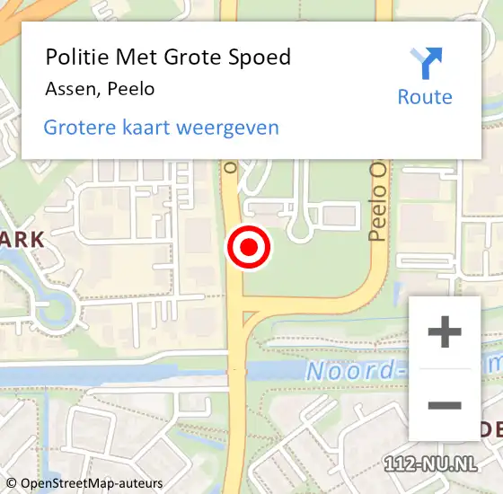 Locatie op kaart van de 112 melding: Politie Met Grote Spoed Naar Assen, Peelo op 13 september 2021 17:06