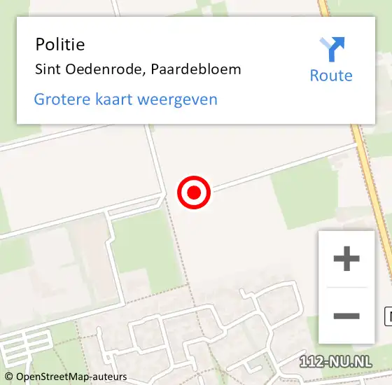 Locatie op kaart van de 112 melding: Politie Sint Oedenrode, Paardebloem op 13 september 2021 17:19