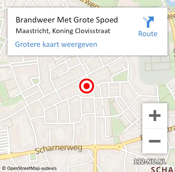 Locatie op kaart van de 112 melding: Brandweer Met Grote Spoed Naar Maastricht, Koning Clovisstraat op 13 september 2021 17:23