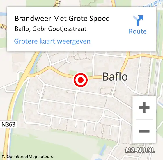 Locatie op kaart van de 112 melding: Brandweer Met Grote Spoed Naar Baflo, Gebr Gootjesstraat op 13 september 2021 17:46