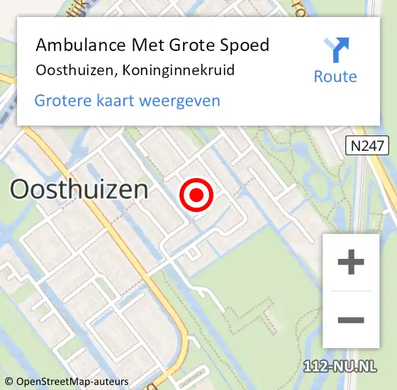 Locatie op kaart van de 112 melding: Ambulance Met Grote Spoed Naar Oosthuizen, Koninginnekruid op 22 juni 2014 21:47