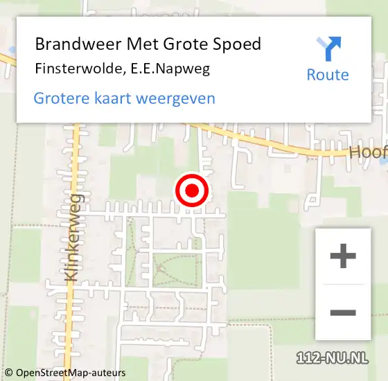 Locatie op kaart van de 112 melding: Brandweer Met Grote Spoed Naar Finsterwolde, E.E.Napweg op 13 september 2021 18:21