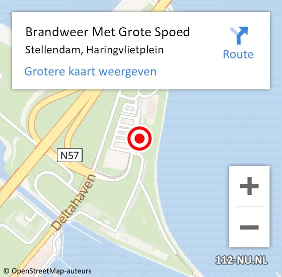 Locatie op kaart van de 112 melding: Brandweer Met Grote Spoed Naar Stellendam, Haringvlietplein op 13 september 2021 19:29