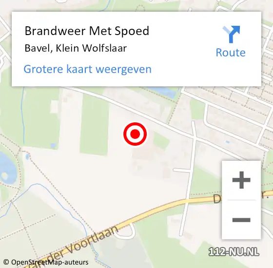 Locatie op kaart van de 112 melding: Brandweer Met Spoed Naar Bavel, Klein Wolfslaar op 13 september 2021 19:32