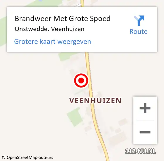 Locatie op kaart van de 112 melding: Brandweer Met Grote Spoed Naar Onstwedde, Veenhuizen op 13 september 2021 19:56