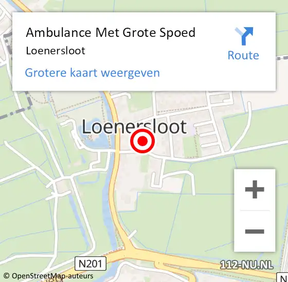 Locatie op kaart van de 112 melding: Ambulance Met Grote Spoed Naar Loenersloot op 13 september 2021 20:30