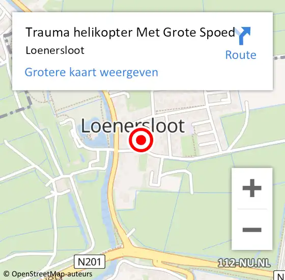 Locatie op kaart van de 112 melding: Trauma helikopter Met Grote Spoed Naar Loenersloot op 13 september 2021 20:31