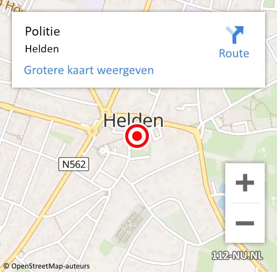 Locatie op kaart van de 112 melding: Politie Helden op 13 september 2021 20:47